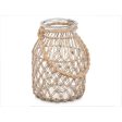 Candleholder Tin Transparent Natural Glass Rope 20 x 30 cm (4 Units) For Sale