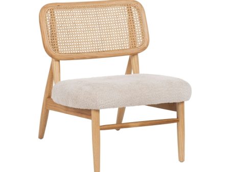 Armchair Cream Natural Rubber wood Foam Fabric 62 x 70 x 72 cm Online Sale