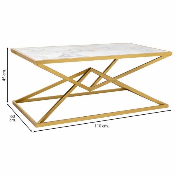 Centre Table Alexandra House Living Gold Metal Paper Iron MDF Wood 60 x 45 x 110 cm Online Sale