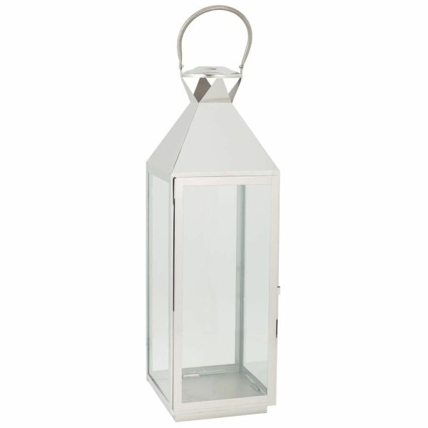 Lantern Alexandra House Living Silver Glass Stainless steel 23 x 72 x 24 cm Online