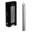 Candle Set Acorde 126-E-AR Silver 2 x 2 x 20 cm (12 Units) Supply