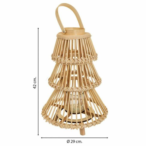 Lantern Alexandra House Living Natural Bamboo 29 x 42 x 29 cm Fashion