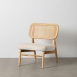 Armchair Cream Natural Rubber wood Foam Fabric 62 x 70 x 72 cm Online Sale