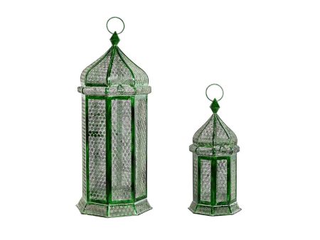 Lanterns Home ESPRIT Green Metal Oriental 23 x 23 x 57 cm (2 Pieces) on Sale