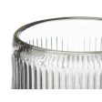 Candleholder Stripes Grey Crystal 7,5 x 7,8 x 7,5 cm (12 Units) Online