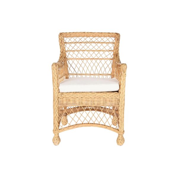 Armchair DKD Home Decor White Natural 56 x 63 x 86 cm Cheap