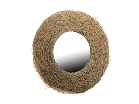 Wall mirror Romimex Nest Natural Rattan 110 x 20 x 110 cm Circular For Cheap