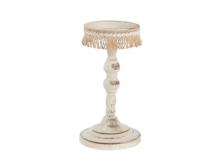 Candleholder DKD Home Decor Metal White 13 x 13 x 25 cm Online