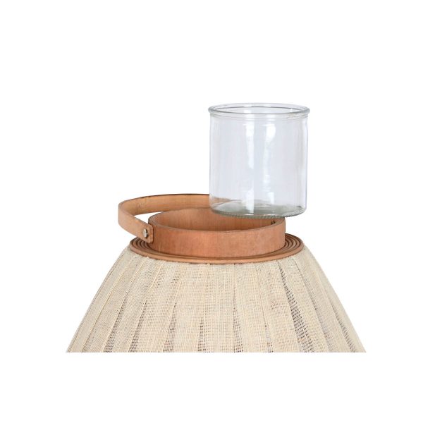 Candleholder Home ESPRIT White Brown Wood Crystal 38 x 38 x 84 cm Fashion