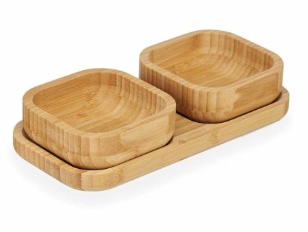 Appetizer Set Brown Bamboo (12 Units) Cheap