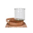 Candleholder Home ESPRIT Brown Natural Wood Crystal 45 x 45 x 85 cm For Sale