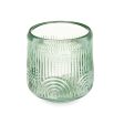 Candleholder Stripes Green Crystal 9 x 9,5 x 9 cm (12 Units) Fashion