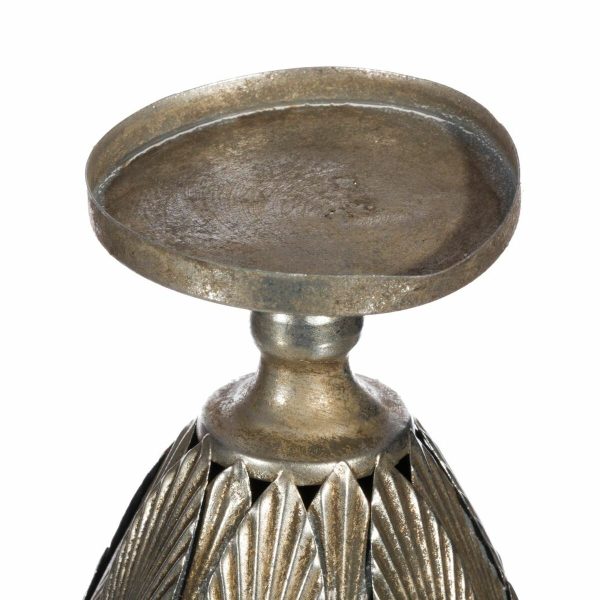 Candleholder Metal Silver 18 x 18 x 35 cm Online Sale