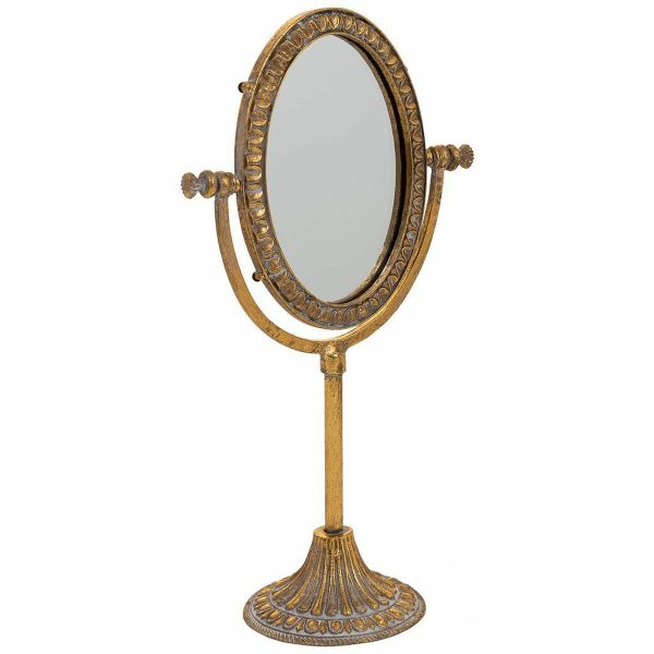 Mirror with Mounting Bracket Alexandra House Living Gold Resin 9 x 30 x 17 cm Online now