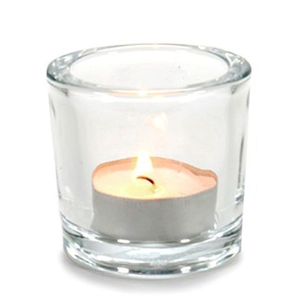 Candleholder Transparent Glass 6,5 x 6 x 6,5 cm (12 Units) Supply