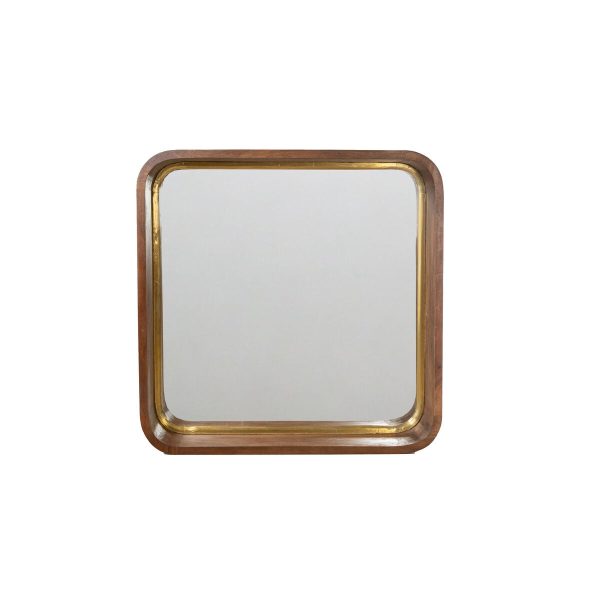 Wall mirror Romimex Brown 26 x 120 x 120 cm Squared Cheap