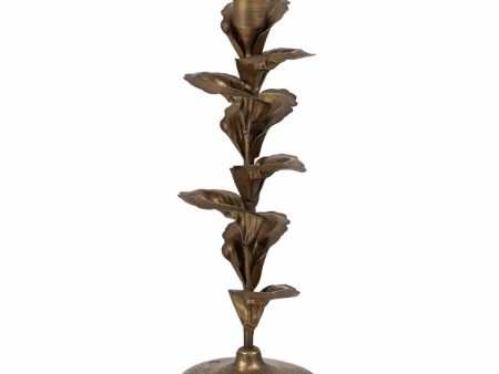 Candleholder Golden Iron 9,5 x 9,5 x 30 cm For Sale