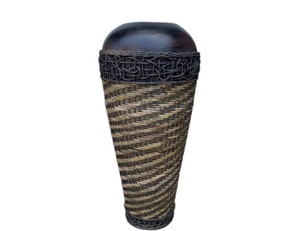 Floor vase Romimex Brown Rattan Terracotta 30 x 80 x 30 cm Sale