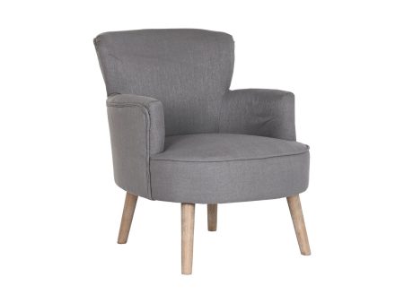 Armchair DKD Home Decor Fir Polyester Dark grey (66 x 70 x 88 cm) Online