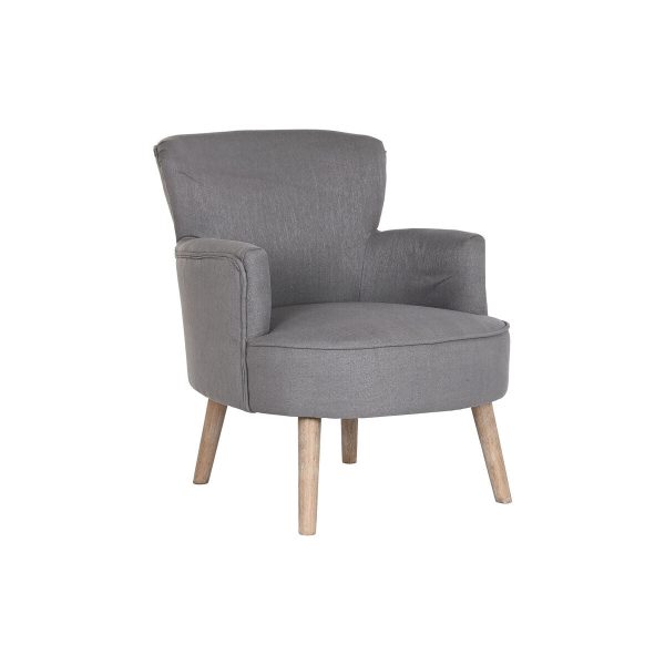 Armchair DKD Home Decor Fir Polyester Dark grey (66 x 70 x 88 cm) Online