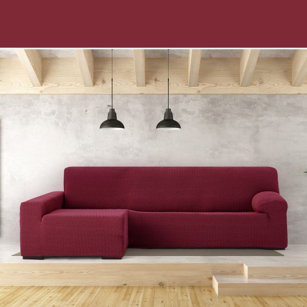 Left long arm chaise longue cover Eysa JAZ Burgundy 180 x 120 x 360 cm Online now