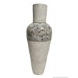 Floor vase Romimex White Grey Terracotta 34 x 100 x 34 cm Online Sale