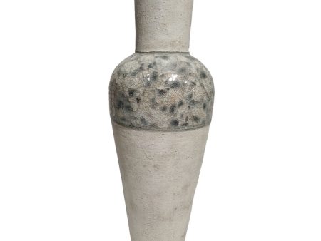 Floor vase Romimex White Grey Terracotta 34 x 100 x 34 cm Online Sale