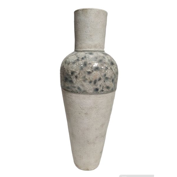 Floor vase Romimex White Grey Terracotta 34 x 100 x 34 cm Online Sale