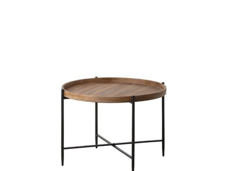 Centre Table Black Natural 80 x 80 x 55 cm For Discount