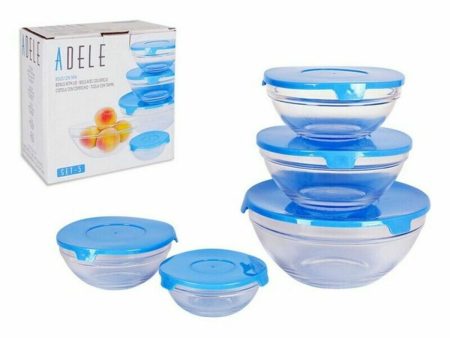 Bowl Adele With lid Stackable 5 Pieces Blue 17 (12 Units) Sale