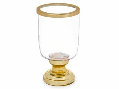 Candleholder Wineglass Golden Steel 12 x 24,5 x 12 cm (6 Units) Online Hot Sale