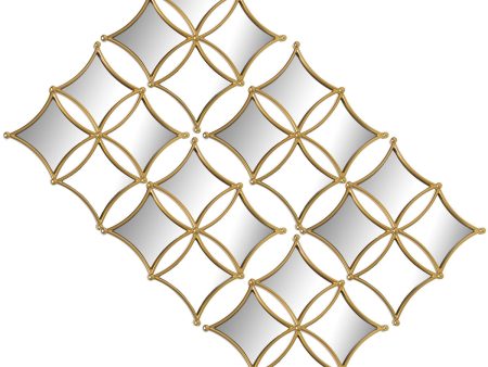 Mirror Set Alexandra House Living Golden 25 x 25 cm Geometric 6 Units Hot on Sale