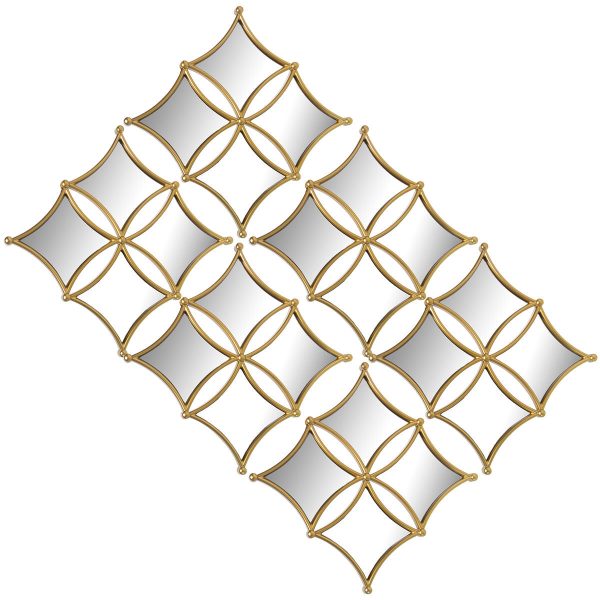 Mirror Set Alexandra House Living Golden 25 x 25 cm Geometric 6 Units Hot on Sale