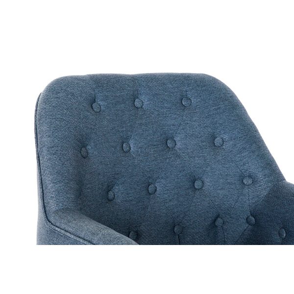 Armchair DKD Home Decor Blue Black Metal 65 x 73 x 79,5 cm Supply