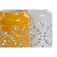 Candleholder Home ESPRIT Yellow White Iron 15 x 15 x 26 cm (2 Units) Cheap