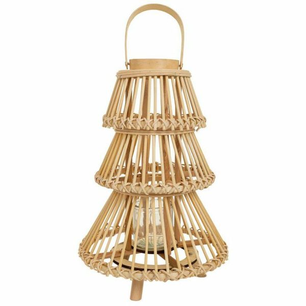 Lantern Alexandra House Living Natural Bamboo 29 x 42 x 29 cm Fashion