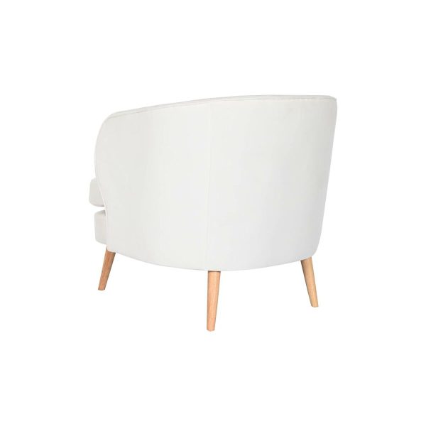 Armchair DKD Home Decor White Natural Wood 91 x 80 x 78 cm For Sale