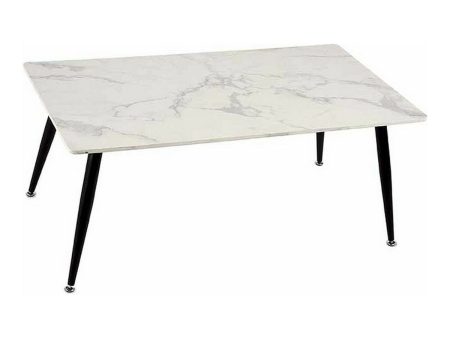 Centre Table White Black Marble Metal Melamin MDF Wood 60 x 110 x 45 cm Sale