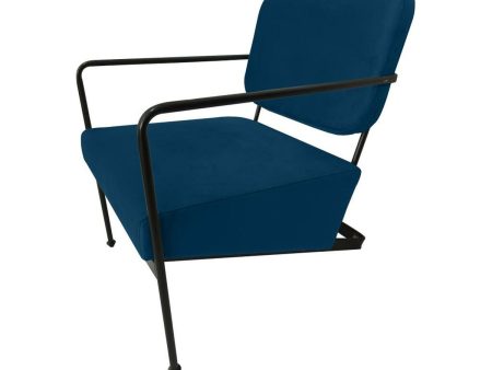 Armchair DKD Home Decor Blue Metal 62 x 76 x 76 cm 55,5 x 72 x 71 cm For Cheap