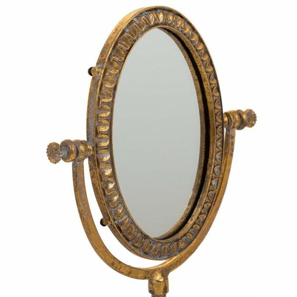 Mirror with Mounting Bracket Alexandra House Living Gold Resin 9 x 30 x 17 cm Online now