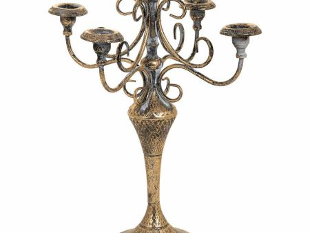 Candle Holder Alexandra House Living Gold Iron 29 x 47 x 29 cm For Cheap