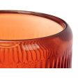 Candleholder Stripes Orange Crystal 9 x 9,5 x 9 cm (12 Units) Sale