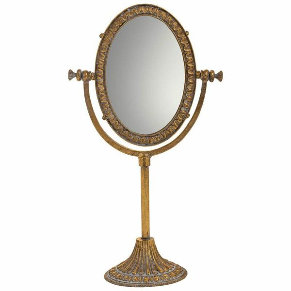 Mirror with Mounting Bracket Alexandra House Living Gold Resin 9 x 30 x 17 cm Online now