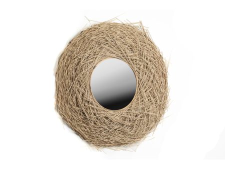 Wall mirror Romimex Nest Natural Rattan 80 x 20 x 80 cm Circular Online