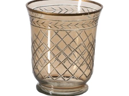 Candleholder Brown Crystal 15 x 15 x 18 cm For Discount