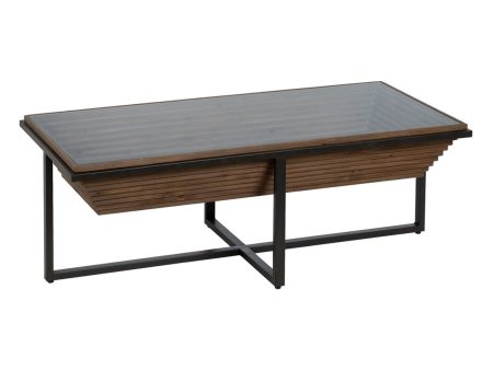 Centre Table Black Natural Iron Fir wood 120 x 60 x 43,5 cm Supply