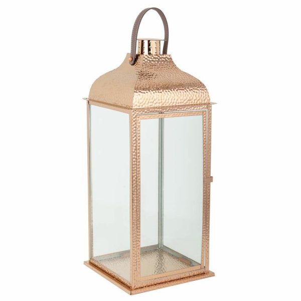 Lantern Alexandra House Living Copper Glass Stainless steel 29 x 70 x 29 cm on Sale